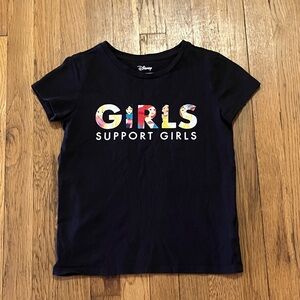 Disney girls support girls spotted zebra black t-shirt size L(10)